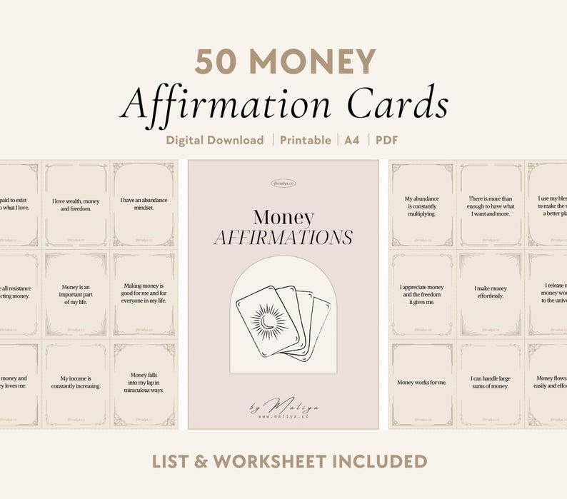 50 Money Affirmation Cards